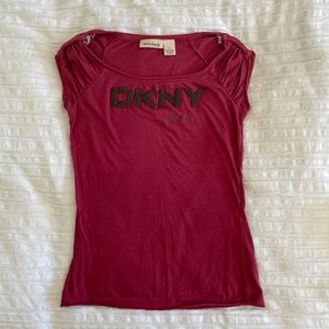 DKNY burgundy T-shirt in Petite